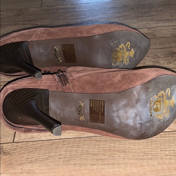 Fergie Brown Leather stilettos booties boots 8.5 - Picture 8 of 8